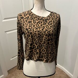 Leopard Print Long Sleeve Top